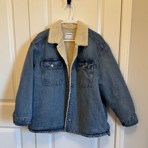 Old Navy Blue Jean Jacket with Cream Lining